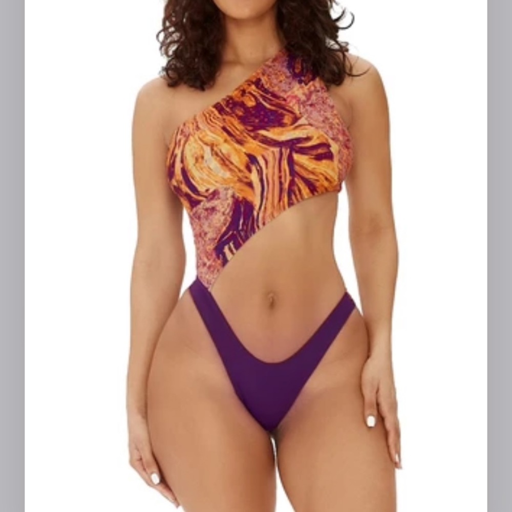 you're still the one swimsuit-purple marble - small